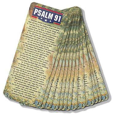 Imagem de Marcadores de página Psalm 91 com bandeira americana completa, pacote com 12