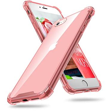 Imagem de ORIbox Capa compatível com iPhone SE 2022/2020, compatível com iPhone 8/7, com proteção à prova de choque de 4 cantos, rosa