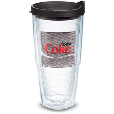 Imagem de Tervis Coca-Cola - Copo isolado de coca diet com emblema e tampa preta, 680 g, transparente