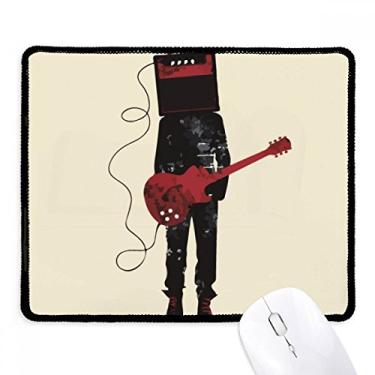 Imagem de Tapete de borracha para jogos Guitar Music Instruments Crazy Man com borda costurada
