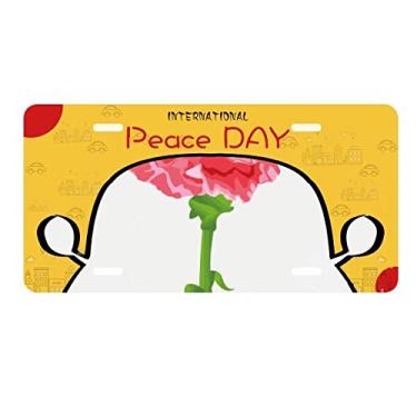 Imagem de DIYthinker Placa de carro com estampa de folhas de planta de cravo, etiqueta para decoração de carro, dia da paz