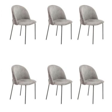 Imagem de Conjunto com 6 Cadeiras Margaret Cinza