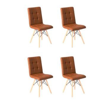 Imagem de Conjunto com 4 Cadeiras Fitz Eiffel Marrom Whisky