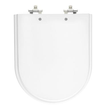 Imagem de Assento Sanitário Nexo Branco Tampa para Vaso Roca de Madeira Laqueada
