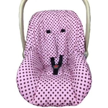 Imagem de Capa Protetor Para Bebê Conforto Universal Menina Poá Rosa - Casa Pedr