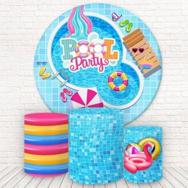 Imagem de Painel Redondo E Capas 3D Sublimado Pool Party Fkpc-223