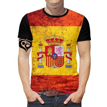 Imagem de Camiseta Espanha Plus Size Barcelona Madrid Masculina Blusa - Alemark
