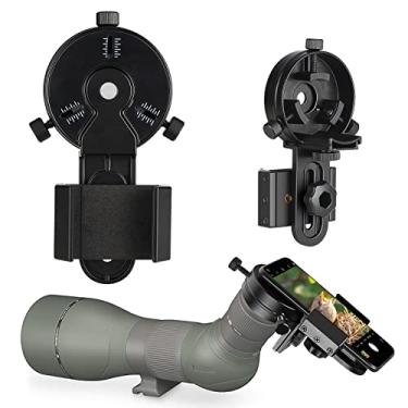 Imagem de Celticbird Adaptador de telescópio para smartphone, adaptador de telefone com telescópio – suporte de telefone para telescópio e binóculos, monocular, telescópio e microscópio