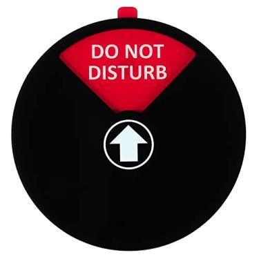 Imagem de PATIKIL Placa de privacidade de 15 cm, placa adesiva magnética de 4 opções, não perturbe/fora do escritório/batida/em uma reunião para conferência de escritório, preto