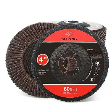 Imagem de Pacote com 10 unidades de 10 x 7/8 polegadas Premium de alta densidade disco de aba de óxido de alumínio calcinado tamanho completo (40 – 320 gramas), SF1d000010-US02, Dark brown, 60Grit