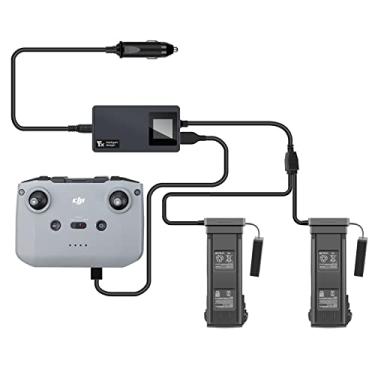 Imagem de Hanatora Carregador LCD de carro para drone DJI Mavic 3/Classic/Pro/Cine/Enterprise, carregamento de 12 V (1 USB + 2 baterias), acessórios de hub de carregamento rápido