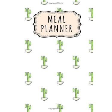 Imagem de Planejador de refeições: agenda de refeições / bloco de notas de lista de compras | Design de cacto | 52 semanas (6x9)