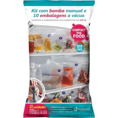 Imagem de Conjunto de 10 Peças com Embalagens e Bomba a Vácuo Compact Food em Polipropileno Paramount