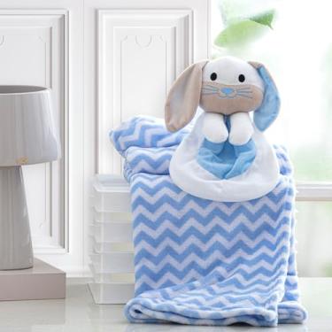 Imagem de Manta Bebê Cobertor Microfibra Infantil Com Naninha De Bichinho Toque Macio Soft Plush (Coelho Azul)