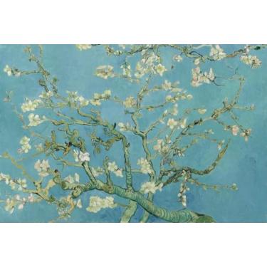 Imagem de Quebra-cabeça 1000 Peças Van Gogh Amendoeira em Flor | Papel Premium com Pôster em Tamanho Real | Adulto Infantil | Arte Impressionista | Presente Criativo e Relaxante | 70X50 cm (Montado)