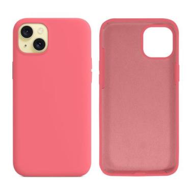 Imagem de Capinha Compatível com iPhone 15 Plus Silicone com Interior Aveludado 