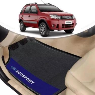 Imagem de Jogo 4 Tapetes De Carro Ecosport Borracha E Couro - LM MAGAZINE, Azul