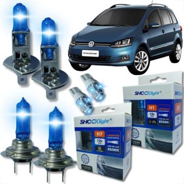 Imagem de Kit lâmpada shocklight super branca farol alto baixo e lanterna h1 h7 