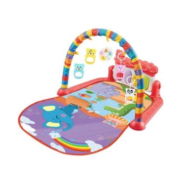 Imagem de Kokiya Tapete musical para bebês com chocalhos e elementos interativos, Animal Vermelho, Tamanho real