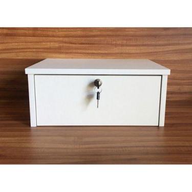 Imagem de Mesa de cabeceira suspenso gaveta com chave 30x17x30cm - B&D Artigos p