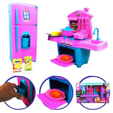 Imagem de Cooktop E Geladeira Infantil Brinquedo Menina 11 Pçs - ZUCA TOYS