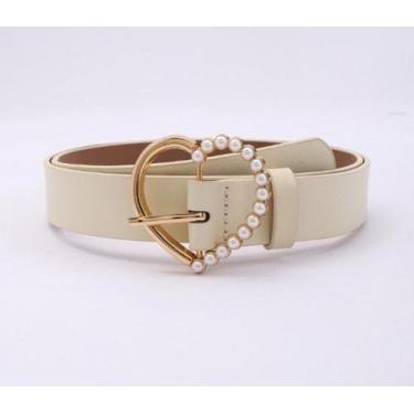 Imagem de Cinto Feminino Pequeno Com Fivela Coração Decorativa Metálica Mulheres