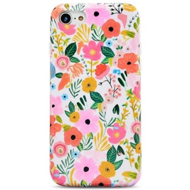 Imagem de J.West Capa para iPod Touch 7/6/5 - Capa protetora de telefone floral fofa macia à prova de choque para mulheres, design de flores de jardim, ajuste fino, antiarranhões