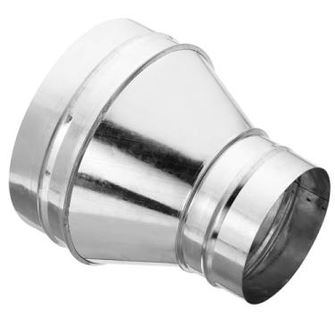 Imagem de PATIKIL Conector redutor de duto redondo de 20 a 12 cm, encaixe de tubo adaptador de aço galvanizado para sistemas de ventilação de cozinha de banheiro, tom prateado