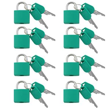 Imagem de VIP – 8 peças de metal cadeado de latão sólido, mochila, diário, caixa de joias, artesanato, cadeado escolar com chave e capa durável (pequeno, verde caçador)