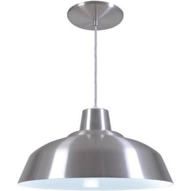 Imagem de Pendente Retrô 34cm Luminária Lustre Alumínio E27 Escovado - L & L Ilu