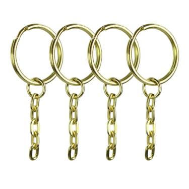 Imagem de Argola 23mm Com Corrente Elo Para Chaveiro Artesanato (Dourado)