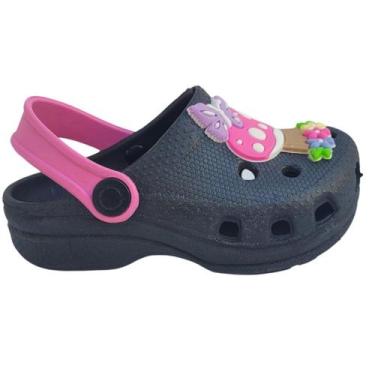 Imagem de Sandália Babuche Infantil Feminina Papete Menina  Escolar Cogumelo Flo