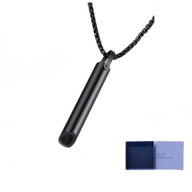 Imagem de Colar de aço inoxidável para mulheres e homens, colar com pingente preto com corrente longa, ferramenta alternativa Vape, presente de joias para amantes, namorada, namorado, amigos