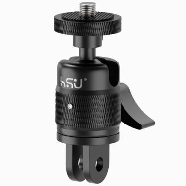 Imagem de HSU Adaptador de montagem de tripé de câmera de rotação de 360 graus, suporte de câmera de 1/10.2 cm- 20, adaptador de tripé compatível com GoPro/Sony/Sjcam/Insta360 X4/X3/X2/X/RS/R e outras câmeras