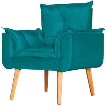 Imagem de Poltrona Para Sala Decorativa Opala Suede Verde Água Rt Decor