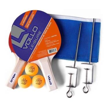 Imagem de Kit Tênis De Mesa Ping Pong 2 Raquetes 3 Bolas e Rede Vollo