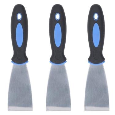 Imagem de Conjunto de Raspador de Tinta de Aço Inoxidável de 3 Unidades, Ferramentas de Reparo de Drywall Flexíveis, Fácil Suspensão, Kit Removedor Com Alça de Plástico, para Massa, (2em)