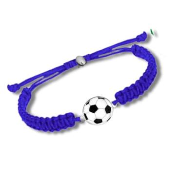 Imagem de Pulseira de futebol, pulseiras de corda de futebol unissex ajustáveis - presentes de futebol, 8 inches, Silicone, couro