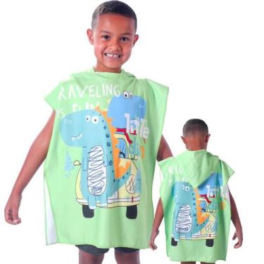 Imagem de Poncho de Praia Kids com Capuz Bene Casa Kids, Dino verde