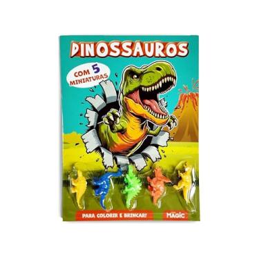 Imagem de Dinossauros - Colorir e Brincar com 5 Miniaturas