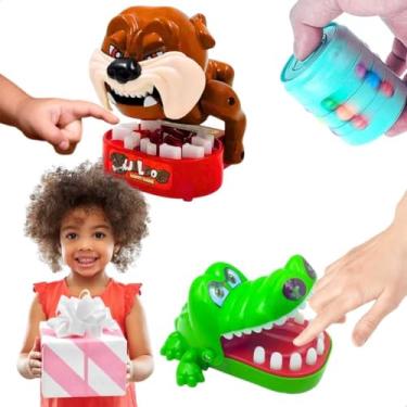 Imagem de Kit Jogos de Mesa Crocodilo Morde Dedo Cachorro Morde Dedo Para Festa Gincana Brinquedos Divertidos Família Crianças e Amigos