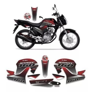 Imagem de Kit Adesivos Carenagem Completo Honda Cg Start 160 Vermelho - Resitank