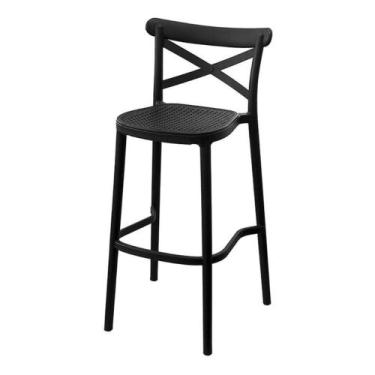 Imagem de Banqueta Alta Plats Katrina Or Design 103 cm (alt) Polipropileno Preto