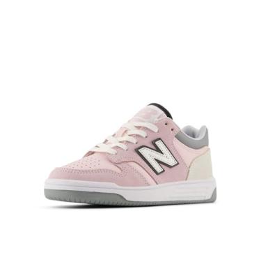 Imagem de New Balance Tênis infantil 480 V1 com cadarço, Twilight Haze/Rose Sugar, 19