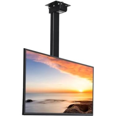 Imagem de CUTPOIY Suporte de parede para TV de teto, suporte de TV motorizado ajustável em altura, controle remoto e interruptor de controle duplo para TVs de 26 a 70 polegadas