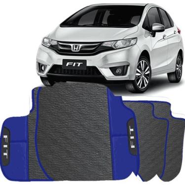Imagem de LINDO JOGO TAPETE 4 PEÇAS CARRO AUTOMOTIVO  NA COR AZUL  Honda Fit 201