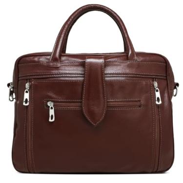Imagem de Bolsa Executiva Feminina Em Couro Para Notebook Lab 17 (Pinhão)