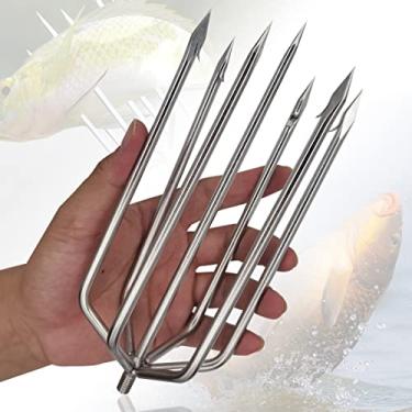 Imagem de Dutiplus Arpão de pesca grande de aço inoxidável com barra de 1 a 11 garras para garfo de pesca com parafuso de 8 mm para pegar toupeira grande sapo-touro (prata 7PB)