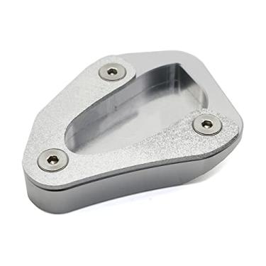 Imagem de Acc-Creativity Suporte de pé de motocicleta com ampliador lateral para placa de extensão compatível com Triumph Bonneville T100 2018-2021 (prata)