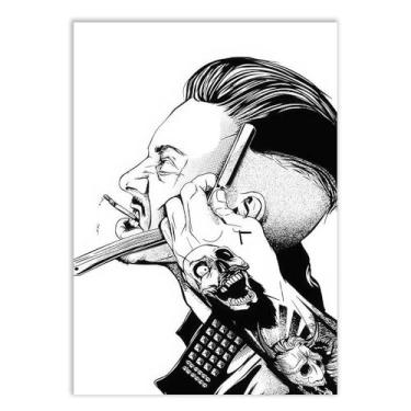 Imagem de Placa Decorativa Barbearia Vintage Corte Desenho Decoração Quarto Sala